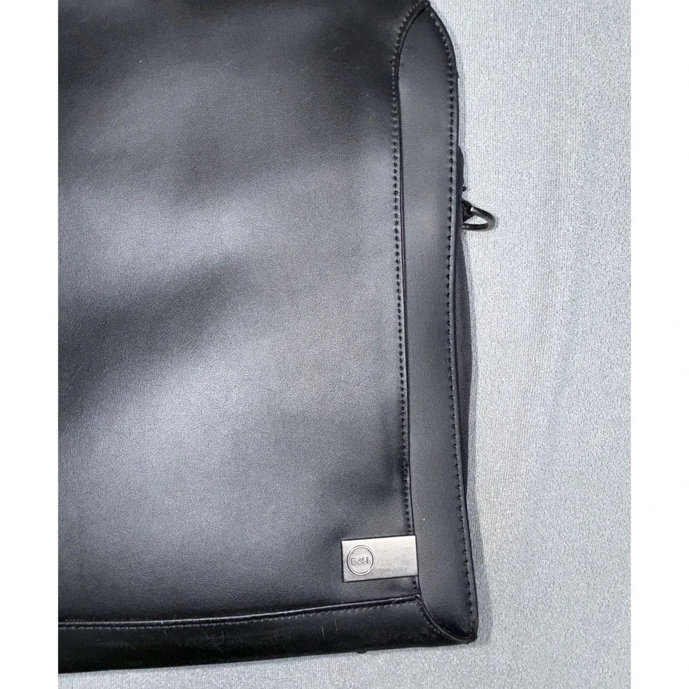 Dell Black Leather Padded Laptop Briefcase Bag for 15 in Laptop